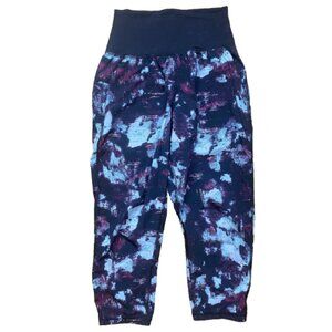 lululemon Capri Pants Abstract Paint Print size 6 Loose Fit Jogger Pockets